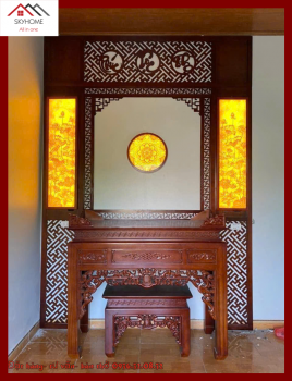 Phòng thờ làm bằng gỗ xoan đào